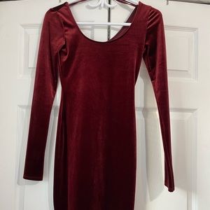 Garage red velvet dress